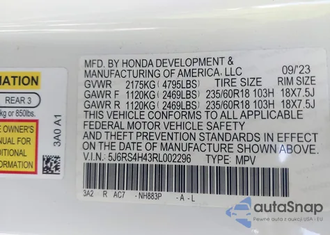 2024 Honda Cr-V Ex Awd from USA, damaged, VIN 5J6RS4H43RL002296